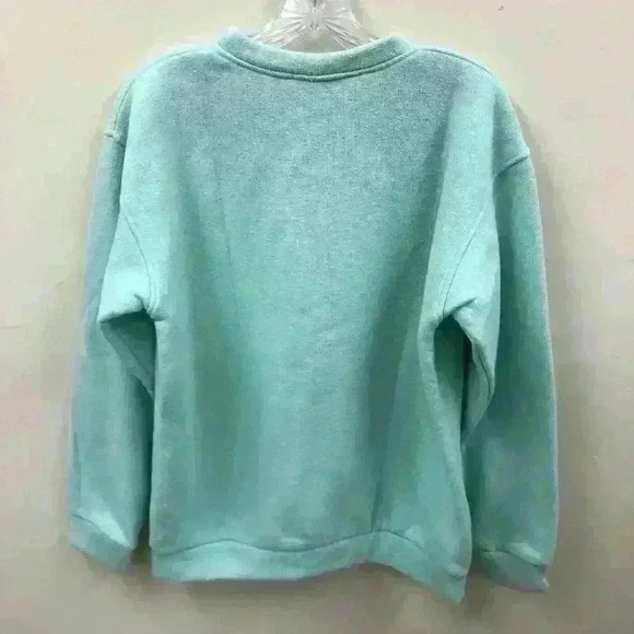 Vintage Caribbean Blue Tropical Florida Crewneck Sweater Blue Palm Trees 1980s - Picture 2 of 5